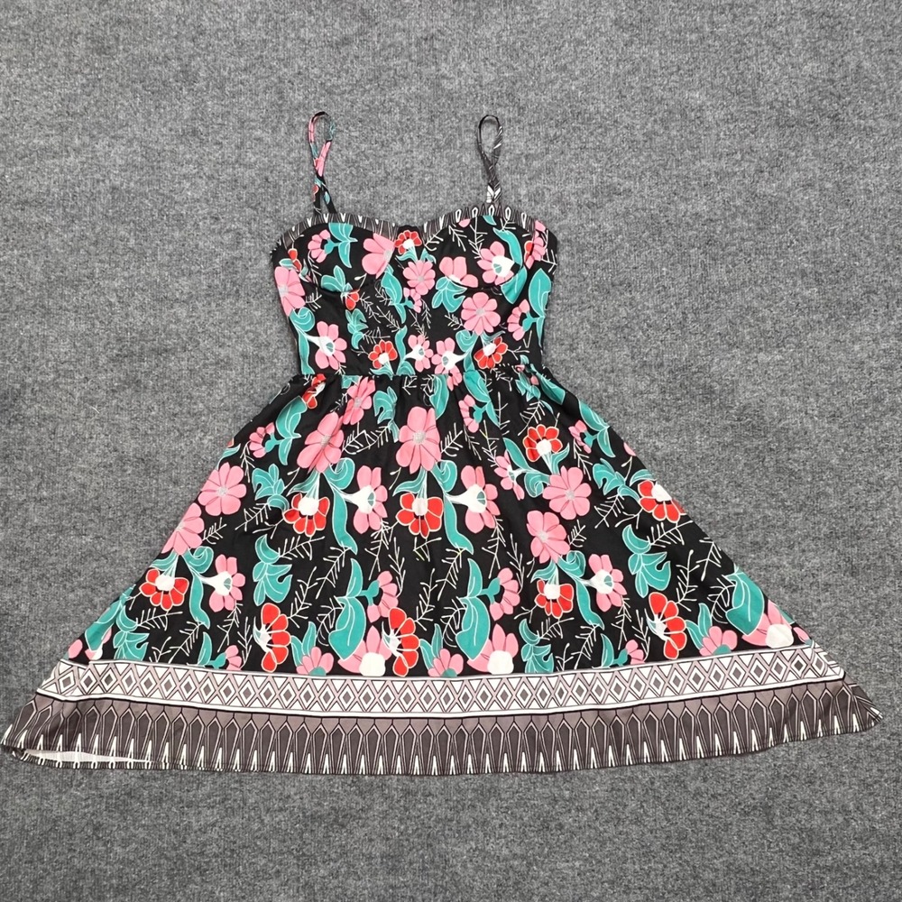Order Plus Floral Dress Womens S Black Pink Sweetheart Padded Adjustable Straps - Picture 3 of 10